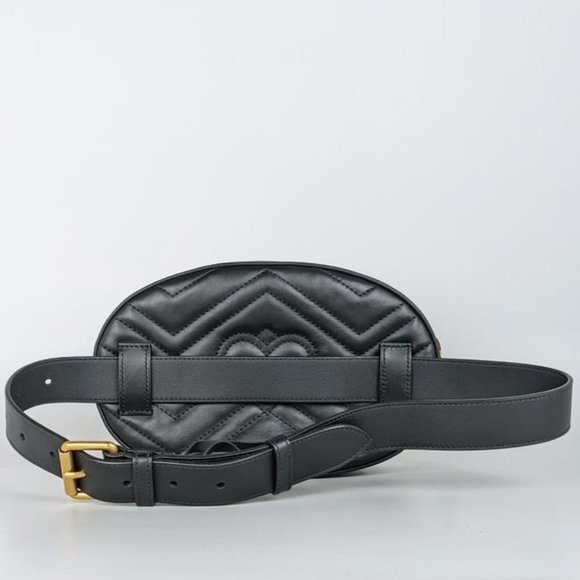 SOLD Gucci Gg Marmont Animal Stud Black Belt Bag - Picture 2 of 6